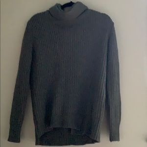 Gray knitted long sweater